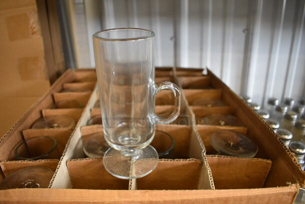 22 BRAND NEW IN BOX! Glass Footed Mugs. 3.5x3x6.5. 22 Times Your Bid! - Image 1 of 3