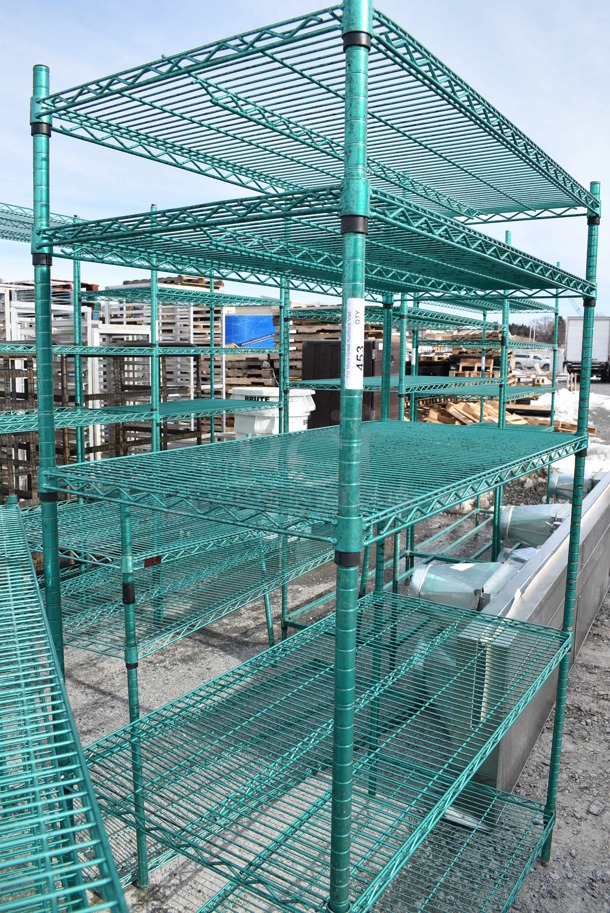 Green Finish 5 Tier Metro Style Shelving Unit. BUYER MUST DISMANTLE. PCI CANNOT DISMANTLE FOR SHIPPING. PLEASE CONSIDER FREIGHT CHARGES. 48x24x74 - Image 2 of 3