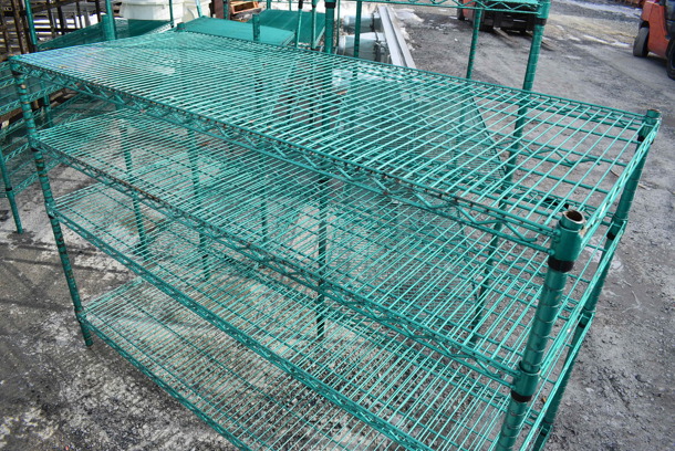 Green Finish 4 Tier Metro Style Shelving Unit. BUYER MUST DISMANTLE. PCI CANNOT DISMANTLE FOR SHIPPING. PLEASE CONSIDER FREIGHT CHARGES. 60x24x43 - Image 2 of 3
