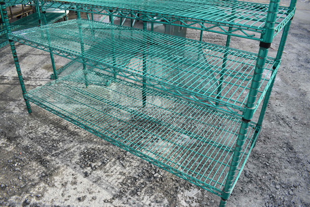 Green Finish 4 Tier Metro Style Shelving Unit. BUYER MUST DISMANTLE. PCI CANNOT DISMANTLE FOR SHIPPING. PLEASE CONSIDER FREIGHT CHARGES. 60x24x43 - Image 3 of 3
