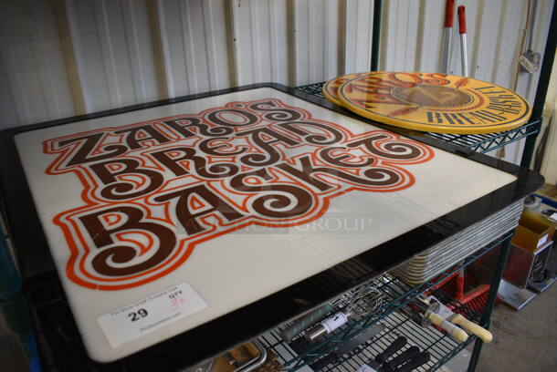 3 Various Zaro's Bread Basket Signs. Includes 31.5x0.5x34.5. 3 Times Your Bid! - Image 1 of 4