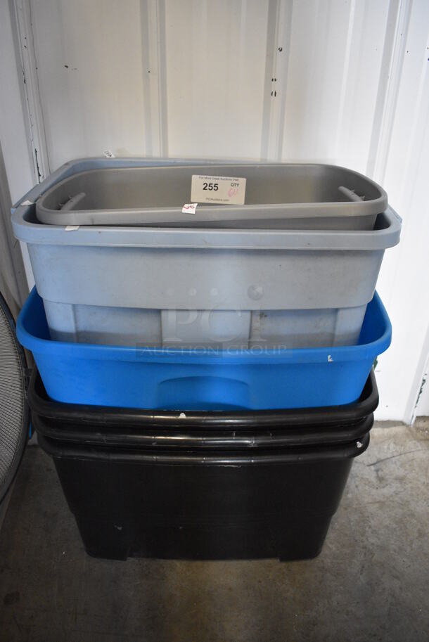 6 Various Poly Bins. Includes 20x14x12. 6 Times Your Bid!