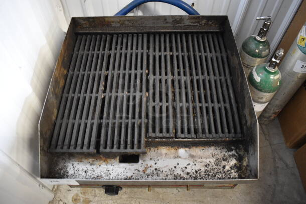 NICE! L&J Stainless Steel Commercial Countertop Gas Powered Charbroiler Grill. 24x24x17 - Image 3 of 6