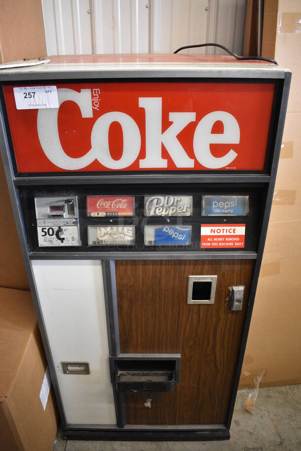NICE! Metal Commercial Coke Beverage Vending Machine. 27.5x26.5x57.5. Tested and Working!