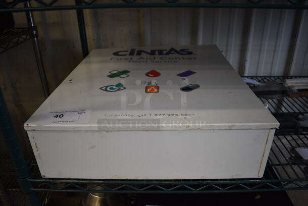 White Metal First Aid Kit w/ Contents. 19.5x6x22.5 - Image 5 of 5