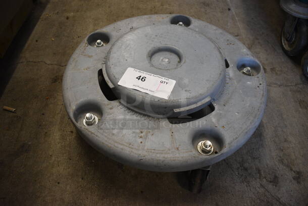 Gray Poly Trash Can Dolly on Commercial Casters. 18x18x6.5 - Image 1 of 2