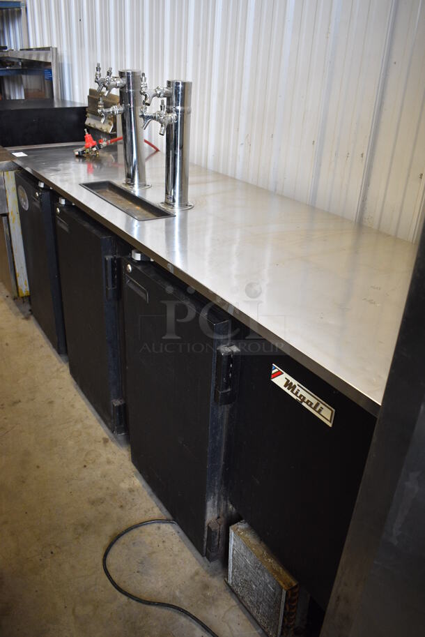 BEAUTIFUL! Migali Model DD904 Stainless Steel Commercial Direct Draw Kegerator w/ 2 Beer Towers and 6 Couplers. 115 Volts, 1 Phase. 90.5x27x53. Tested and Powers On But Does Not Get Cold - Image 9 of 9