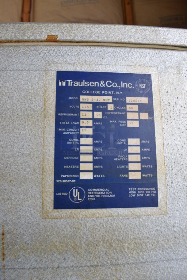 GREAT! Traulsen Model AHT2-32NUT Stainless Steel Commercial 2 Door Reach In Cooler. 115 Volts, 1 Phase. 52x36x83. Tested and Powers On But Does Not Get Cold - Image 2 of 5