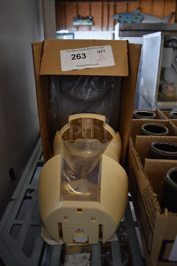 2 Poly Soap Dispensers. 5.5x5.5x10. 2 Times Your Bid! - Image 1 of 2