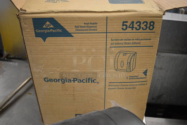 IN ORIGINAL BOX! Georgia Pacific Gray Poly Wall Mount Paper Towel Dispenser. 12.5x11x14 - Image 6 of 6