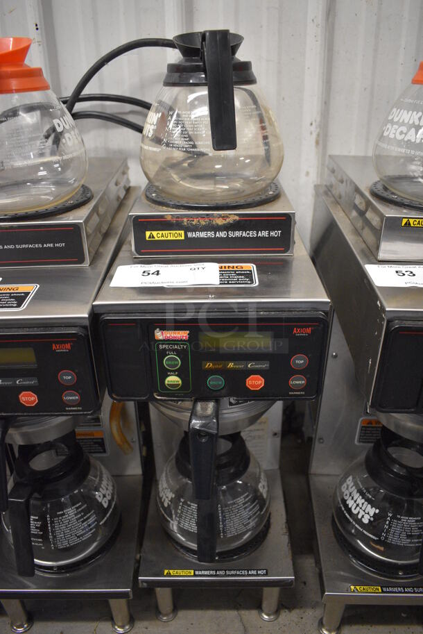 WOW! Bunn Model AXIOM-35-2 Stainless Steel Commercial Countertop 2 Burner Coffee Machine w/ Metal Brew Basket and 2 Coffee Pots. 120/208-240 Volts, 1 Phase. 8x18.5x23 - Image 1 of 5