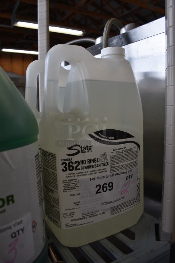 2 State Formula 362 No Rinse Cleaner Jugs. 6x3.5x12. 2 Times Your Bid! - Image 2 of 2
