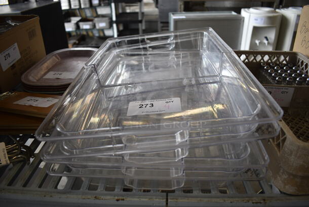 4 Clear Poly Center Hinge Lids. 21x13x2.5. 4 Times Your Bid! - Image 1 of 2