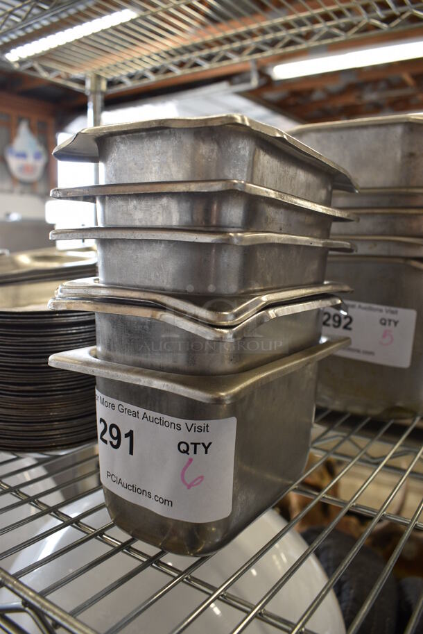 6 Stainless Steel 1/9 Size Drop In Bins. 1/9x4. 6 Times Your Bid! - Image 2 of 2
