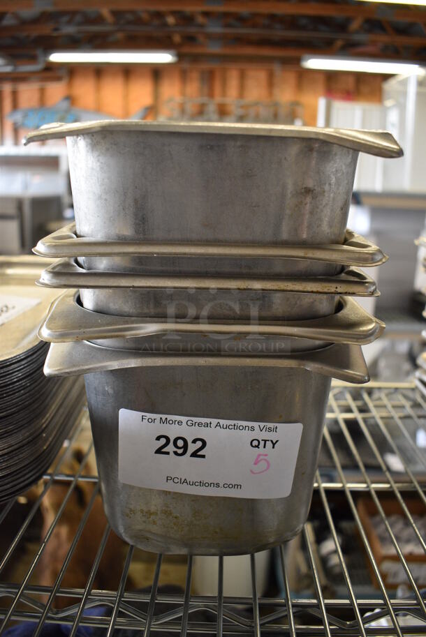5 Stainless Steel 1/3 Size Drop In Bins. 1/3x6. 5 Times Your Bid! - Image 1 of 2