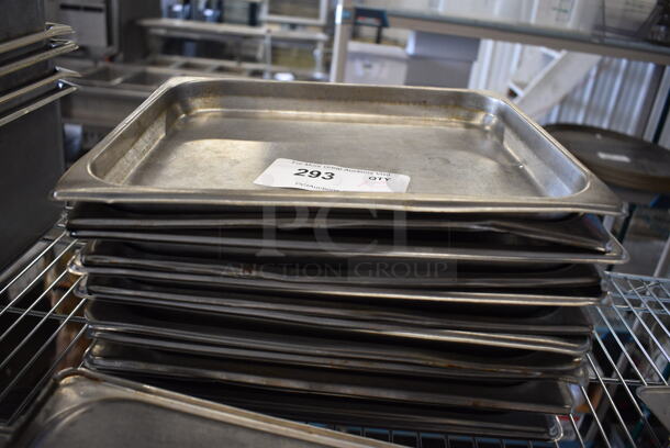 13 Stainless Steel Half Size Drop In Bins. 1/2x1. 13 Times Your Bid!