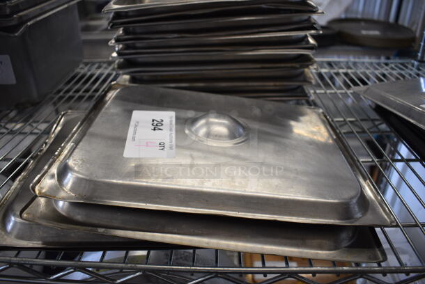 4 Stainless Steel Half Size Drop In Bin Lids. 4 Times Your Bid!