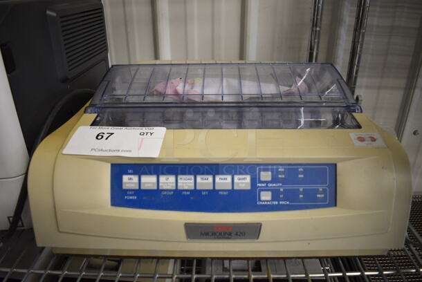 OKI Microline 420 Countertop 9 Pin Printer. 17x16x6 - Image 1 of 5