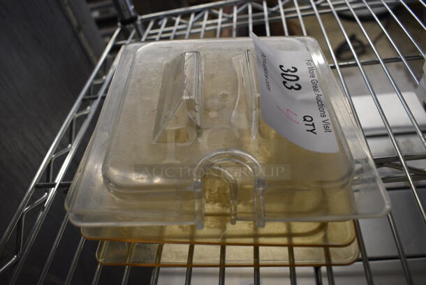 4  Poly 1/6 Size Drop In Bin Lids. 4 Times Your Bid! - Image 1 of 2