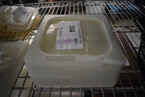 8  Poly 1/6 Size Drop In Bin Lids. 8 Times Your Bid!
