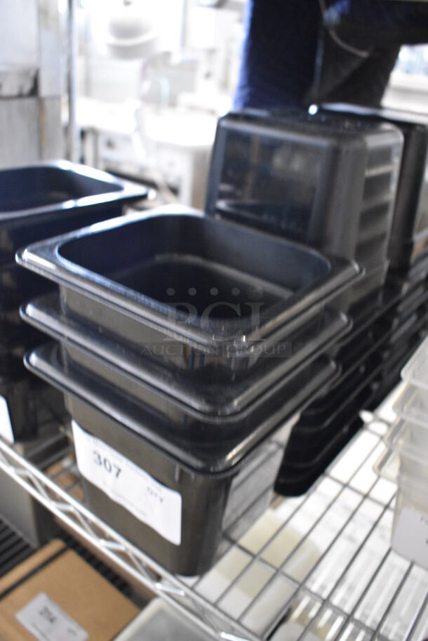 8 Black Poly 1/6 Size Drop In Bins. 1/6x6. 8 Times Your Bid! - Image 2 of 2