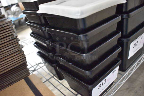 11 Black Poly Bins w/ 7 Lids. 5x5x3.5. 11 Times Your Bid! - Image 3 of 3