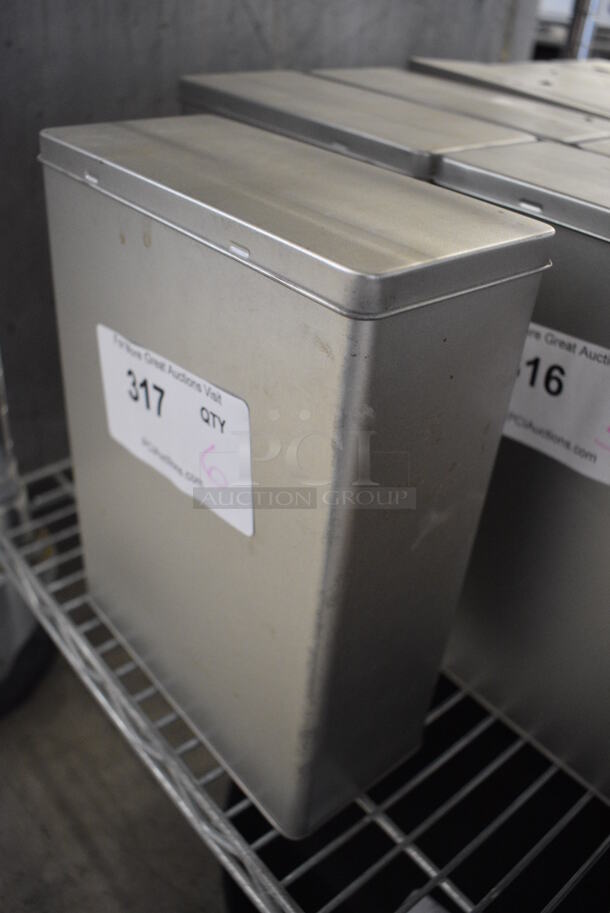 6 Metal Bins w/ Hinge Lid. 7.5x3.5x10.5. 6 Times Your Bid! - Image 2 of 3