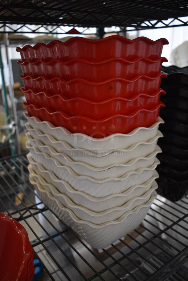 12 Poly Bowls; 5 Red and 7 White. 7x10.5x3. 12 Times Your Bid! - Image 2 of 3