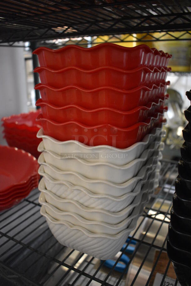 12 Poly Bowls; 5 Red and 7 White. 7x10.5x3. 12 Times Your Bid! - Image 3 of 3