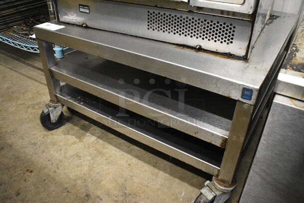 Stainless Steel Commercial Equipment Stand w/ 2 Undershelves on Commercial Casters. 30x30x17.5 - Image 2 of 3