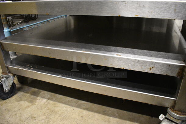 Stainless Steel Commercial Equipment Stand w/ 2 Undershelves on Commercial Casters. 30x30x17.5 - Image 3 of 3