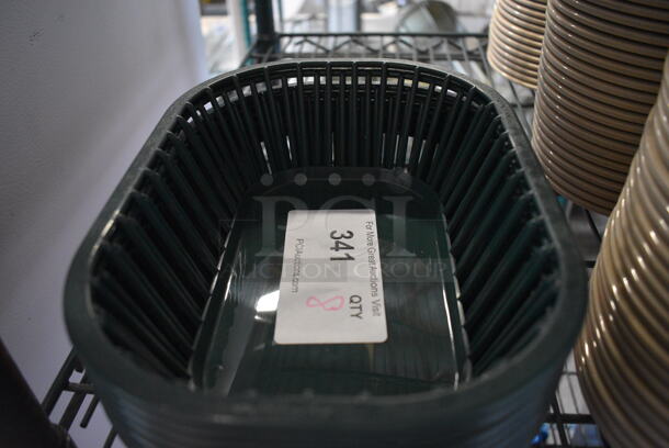 8 Dark Green Poly Food Baskets. 10x7x2.5. 8 Times Your Bid! - Image 3 of 4