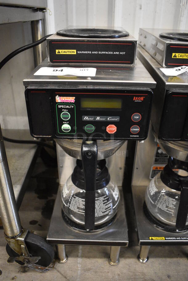 WOW! 2014 Bunn Model AXIOM-35-2 Stainless Steel Commercial Countertop 2 Burner Coffee Machine w/ Metal Brew Basket and Coffee Pot. 120/208-240 Volts, 1 Phase. 8x18.5x23 - Image 1 of 4
