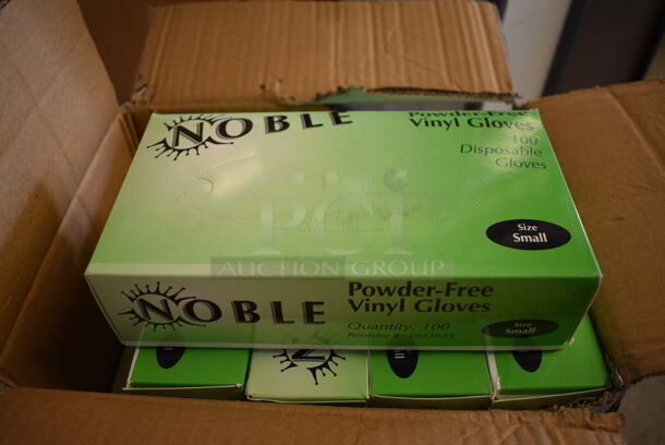 10 BRAND NEW IN BOX! Noble Small Power Free Vinyl Gloves. 10 Times Your Bid!