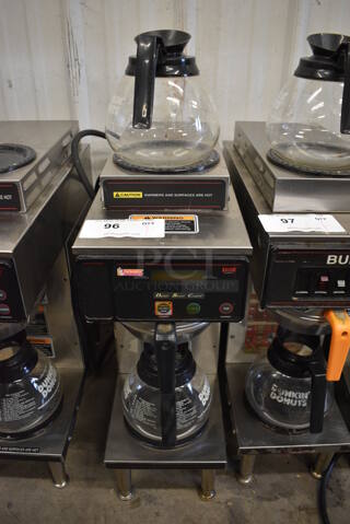 WOW! 2012 Bunn Model AXIOM-35-2 Stainless Steel Commercial Countertop 2 Burner Coffee Machine w/ Metal Brew Basket and 2 Coffee Pots. 120/208-240 Volts, 1 Phase. 8x18.5x23