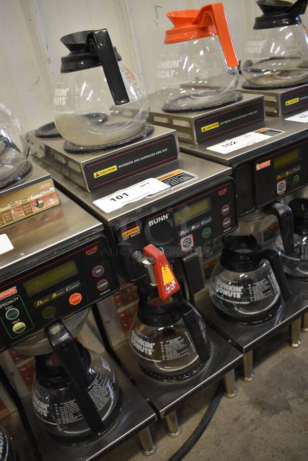 WOW! Bunn Model AXIOM-35-2 Stainless Steel Commercial Countertop 3 Burner Coffee Machine w/ Hot Water Dispenser, Poly Brew Basket and 2 Coffee Pots. 120/208-240 Volts, 1 Phase. 8x18.5x23 - Image 3 of 8