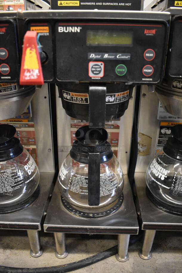 WOW! Bunn Model AXIOM-35-2 Stainless Steel Commercial Countertop 3 Burner Coffee Machine w/ Hot Water Dispenser, Poly Brew Basket and 2 Coffee Pots. 120/208-240 Volts, 1 Phase. 8x18.5x23 - Image 5 of 8
