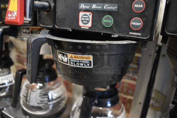 WOW! Bunn Model AXIOM-35-2 Stainless Steel Commercial Countertop 3 Burner Coffee Machine w/ Hot Water Dispenser, Poly Brew Basket and 2 Coffee Pots. 120/208-240 Volts, 1 Phase. 8x18.5x23 - Image 6 of 8