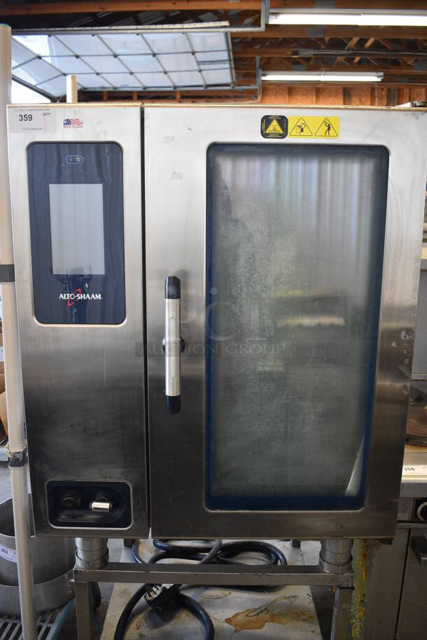 GORGEOUS! 2015 Alto Shaam Model CTP10-10E Stainless Steel Commercial Electric Powered Combitherm Convection Oven on Stainless Steel Equipment Stand. 208-240 Volts, 3 Phase. 35x37x71 - Image 4 of 8