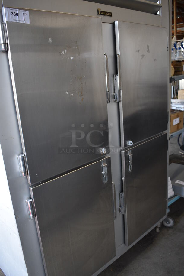 GREAT! Traulsen Stainless Steel Commercial 4 Half Size Door Reach In Pass Through Cooler w/ Metal Racks. 54.5x36x86.5. Cannot Test - Unit Was Previously Hardwired - Image 2 of 7