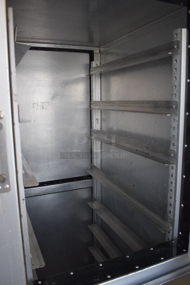GREAT! Traulsen Stainless Steel Commercial 4 Half Size Door Reach In Pass Through Cooler w/ Metal Racks. 54.5x36x86.5. Cannot Test - Unit Was Previously Hardwired - Image 3 of 7