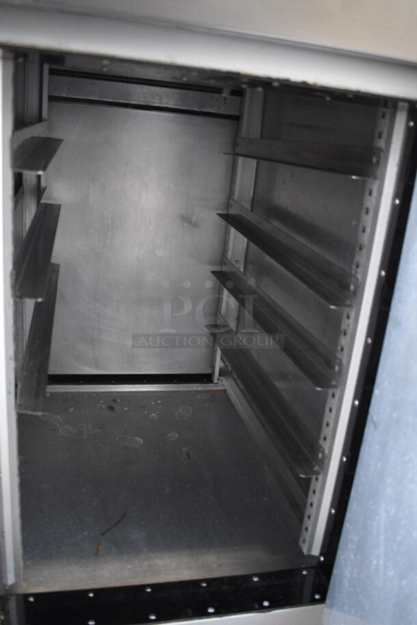 GREAT! Traulsen Stainless Steel Commercial 4 Half Size Door Reach In Pass Through Cooler w/ Metal Racks. 54.5x36x86.5. Cannot Test - Unit Was Previously Hardwired - Image 4 of 7