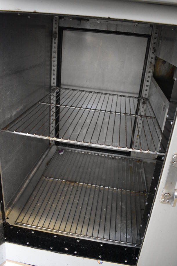 GREAT! Traulsen Stainless Steel Commercial 4 Half Size Door Reach In Pass Through Cooler w/ Metal Racks. 54.5x36x86.5. Cannot Test - Unit Was Previously Hardwired - Image 5 of 7