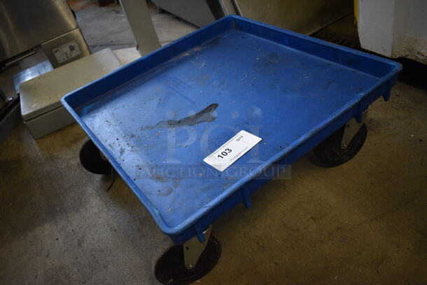 Blue Poly Dish Caddie Dolly on Commercial Casters. 21.5x21.5x9 - Image 2 of 2