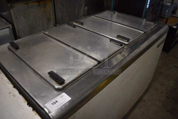GREAT! Kelvinator Stainless Steel Commercial Floor Style Ice Cream Dipping Cabinet on Commercial Casters. 54x31x39. Tested and Powers On But Does Not Get Cold - Image 3 of 7