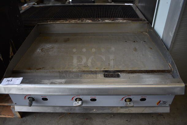 NICE! Cooking Performance Group Stainless Steel Commercial Countertop Gas Powered Flat Top Griddle. 36x30x16
