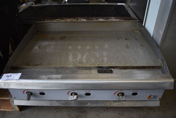 NICE! Cooking Performance Group Stainless Steel Commercial Countertop Gas Powered Flat Top Griddle. 36x30x16 - Image 1 of 5