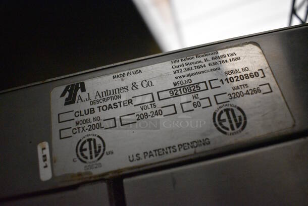 NICE! AJ Antunes Model CTX-200L Stainless Steel Commercial Countertop Club Toaster. 208-240 Volts, 1 Phase. 9.5x21x19.5 - Image 7 of 10