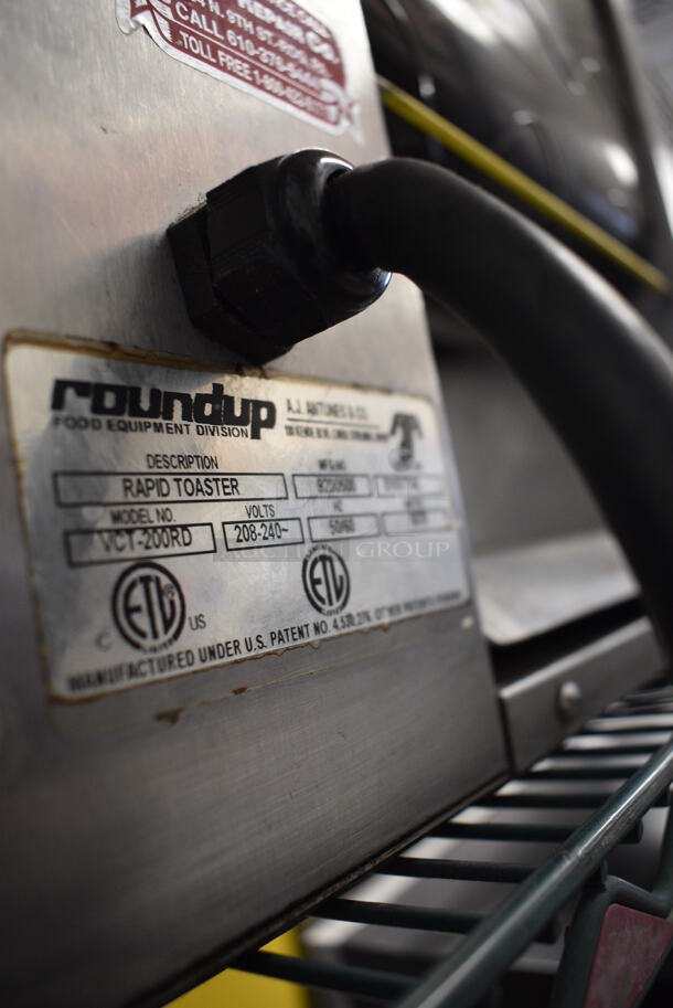 NICE! Roundup Model VCT-200RD Stainless Steel Commercial Countertop Rapid Vertical Toaster. 208-240 Volts, 1 Phase. 20.5x18x22 - Image 5 of 5