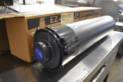 2 BRAND NEW IN BOX! EZ Fit Black Poly Cup Dispensers. 6x6x24. 2 Times Your Bid!